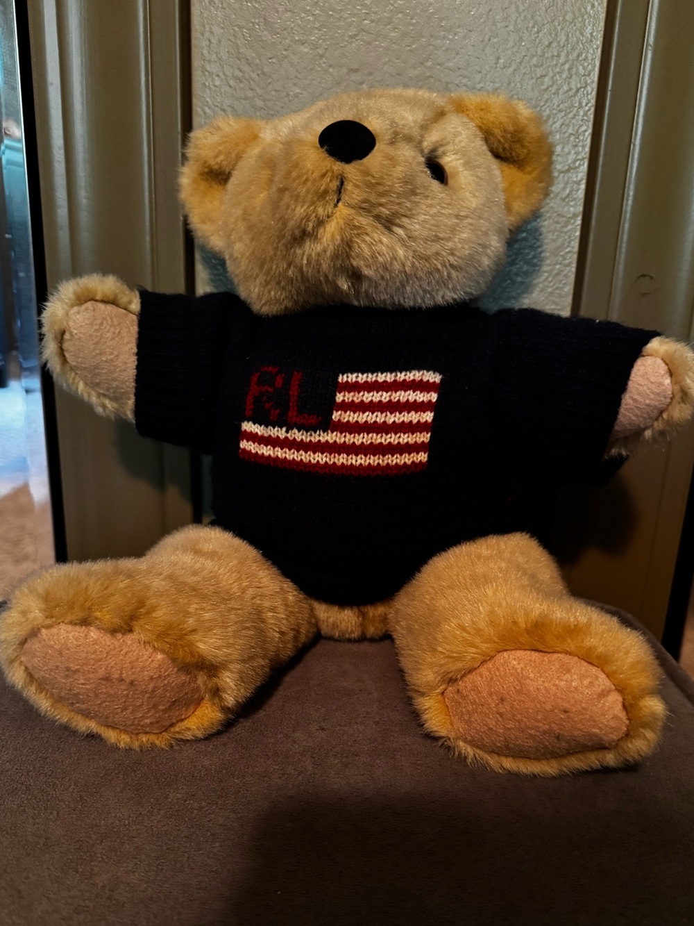 vintage 1996 Polo Ralph Lauren Bear USA flag
